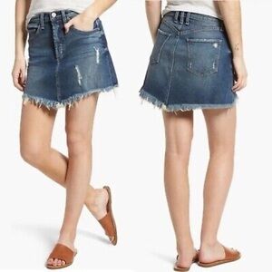 MCGUIRE Izabel High Rise Mini Denim Skirt  in Minionette size 30